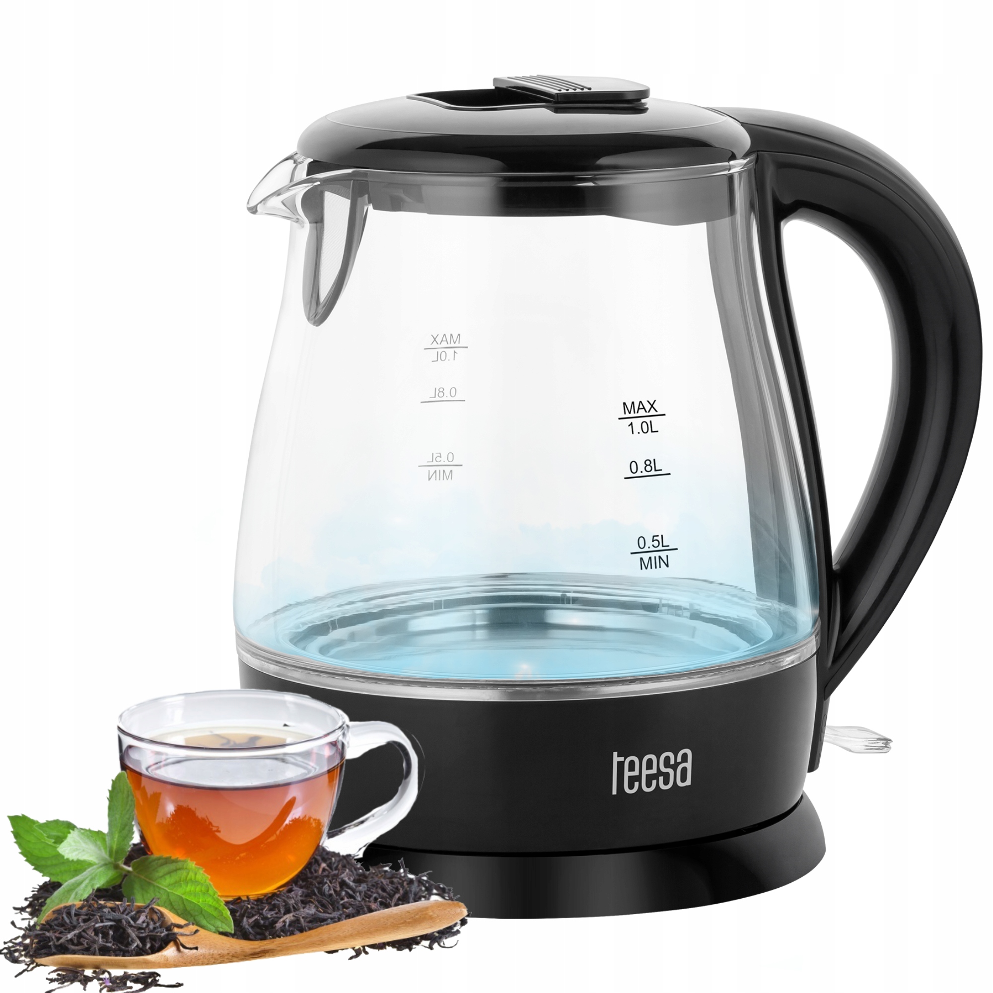 Rýchlovarná kanvica TEESA TSA1030B 1630 W 1 l čierna